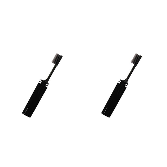 Qarigey Ibcccndc 2 uds cepillos de de carbón de bambú plegable viaje Camping senderismo al aire libre juego de cepillo de Type2 NO2