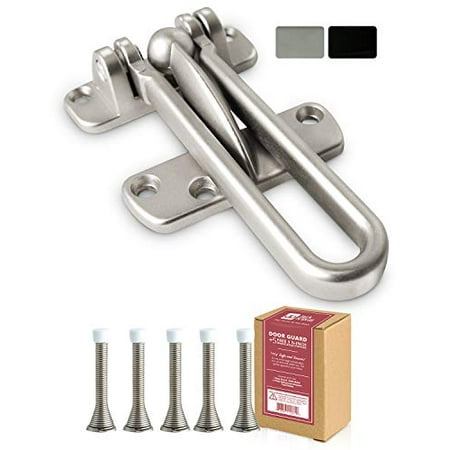 Jack N? Drill Swing Bar Door Lock Durable Door Guard for Back and Front Doors, Childproof Door Security Made from Reinforced Diecast Metal for Home Security and Peace of Mind w/ x5 Free Door Stop