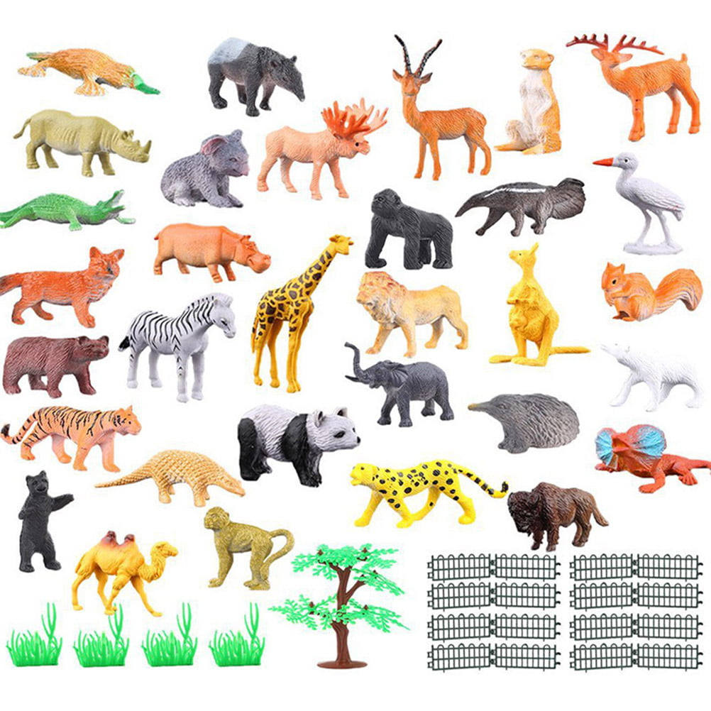 Mini Jungle Wild Farm Animals Toys Figures Zoo Educational Toys For Children 