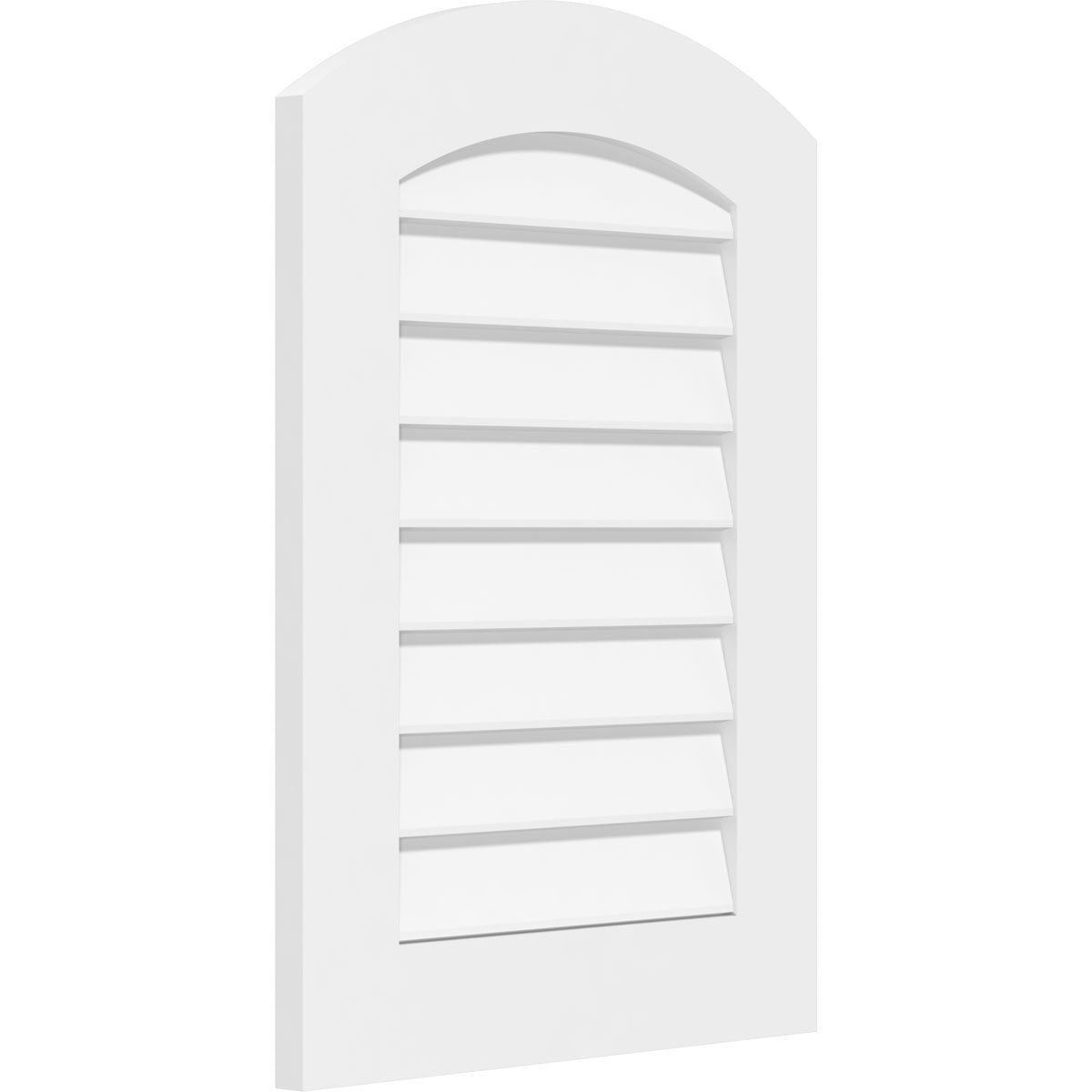 22"W x 32"H Arch Top Surface Mount PVC Gable Vent: Non-Functional, w/ 3-1/2"W x 1"P Standard Frame