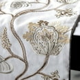 thumbnail image 2 of Ivory Table Runner Floral Cotton Fabric with Embroidery & Pearl Ivory Cotton 16 x 120 inch extra long, Wedding Decor Table Linen Modern Table Runner - Creamy Blooms, 2 of 3