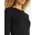 thumbnail image 5 of Time and Tru Women's Rib Tee with Long Sleeves, Size XS-XXXL, 5 of 5