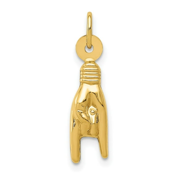 Finest Gold 10K Rock On Sign Charm