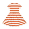 thumbnail image 4 of CCRFTGI Short Sleeve Dresses for Child Girls 7-8 Casual Summer A Line Skater Dress Cute Striped Dresses Party Girls Clothes Fashion Orange 5-6 Years, 4 of 5