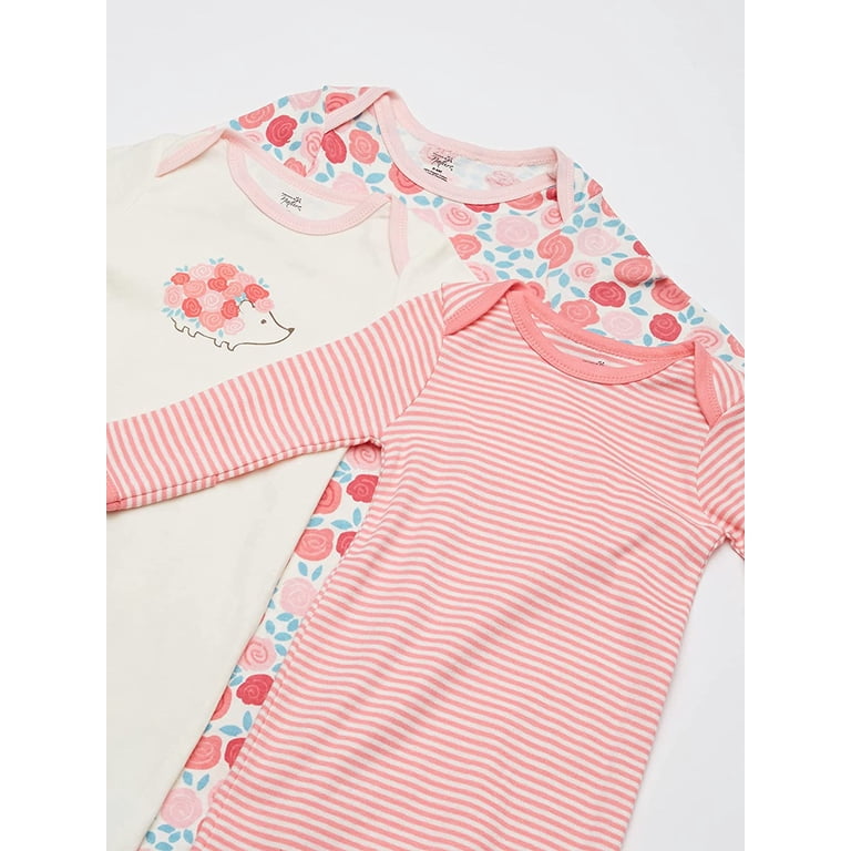 Touched by Nature Baby Girl Organic Cotton Gowns, 3-Pack, 0-6M photo 2