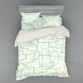 thumbnail image 2 of Ambesonne Geometric Bedding Set 3 Pcs, Future Town Design, Twin, Mint Green Royal Blue, 2 of 3