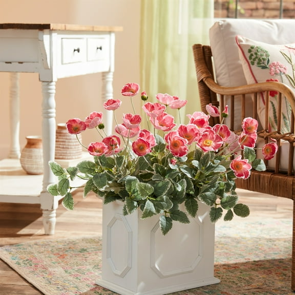 Melrose Poppy Floral Artificial Sprays - 25" - Red - Set of 6