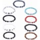 thumbnail image 1 of Juego de 9 pulseras de cuentas elásticas de hematita natural, pulseras de hematita de moda, brazaletes elásticos para la ansiedad., 1 of 7