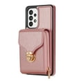 thumbnail image 3 of Samsung Galaxy A52 5G/4G Case with Card Holder for Women Phone Case Wallet with Strap Credit Card Slots Crossbody Strap with Kickstand Zipper Shockproof Case For Samsung Galaxy A52 5G/4G,Rosegold, 3 of 10