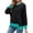 Black, variant on Knit Long Sleeve T Shirt Fashion Patchwork Crewneck Casual Top Blouse Tee Shirt For Daily Wear Stylish Cozy Women's Dailywear