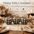 thumbnail image 4 of Vintage Fabric Apple Decor, 3-Piece Stuffed Cotton Apple Ornaments, Green Gingham Farmhouse Table Centerpiece, Hanging Fall Christmas Home Decor for Mantel, Shelf, Dining Room, 4 of 7