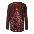 thumbnail image 5 of Craaazy Shirts For Women Long Sleeve Tops Christmas Tree Printed Christmas Trees With Lights Printed Crewneck Blouse Gifts, 5 of 5