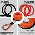 thumbnail image 3 of Synthetic Winch Rope 3/8" x 60ft Dyneema 12 Strand Winch Cable Car Tow Recovery Cable Winch Line Recovery Kit Winch Replacement Cable（Orange）, 3 of 7