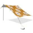 thumbnail image 3 of Portable Beach Tent Sun Shelter With Ground Pegs Water And Wind Resistant Sun Shade Canopy Angle Adjustable White Flowers with Gray Accents, 3 of 7