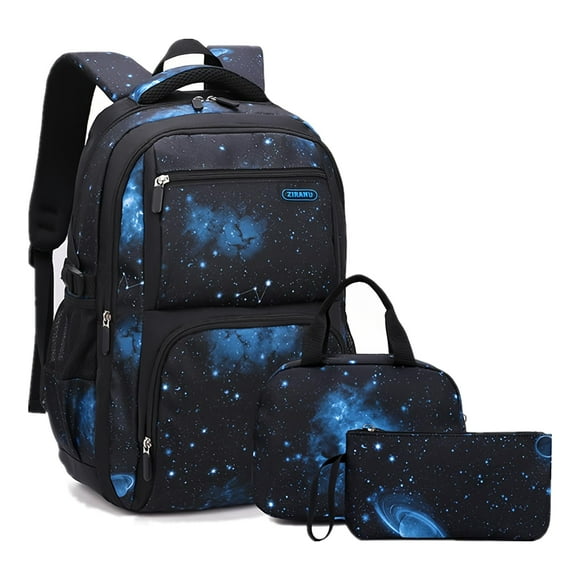 Set de mochila Bansusu Galaxy para niños con bolsa de almuerzo y estuche para lápices