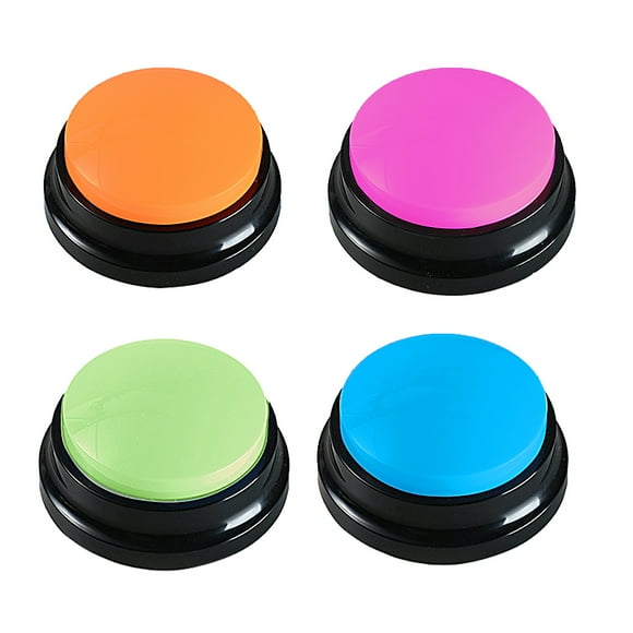 4 Color Voice Recording Button 30 Second Record Playback Recordable Dog Buttons for Communication Dog