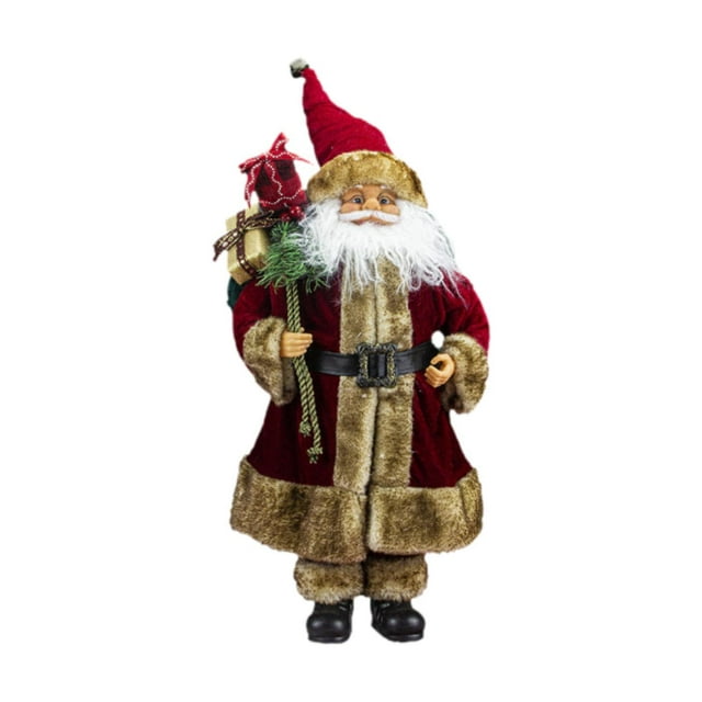 Figura de Papá Noel de pie, decoración de mesa navideña, decoración de mesa tradicional, muñeco de Papá Noel, adorno navideño para festival, interior, Marrón rojizo