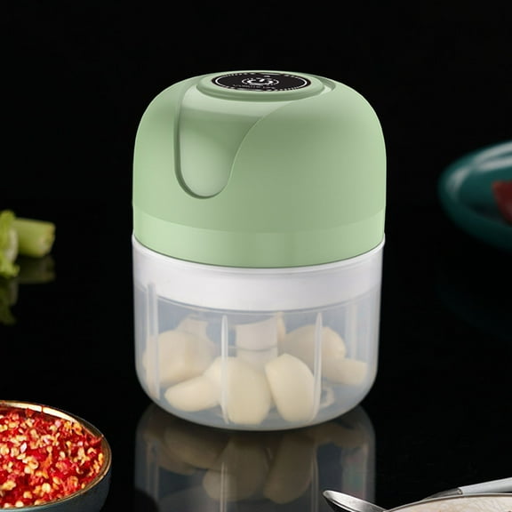 100ml Electric Garlic Chopper & Food Processor | Portable USB Rechargeable Mini Chopper with 4 Stainless Steel Blades | Wireless Vegetable Cutter & Meat Mincer for Kitchen & Cooking