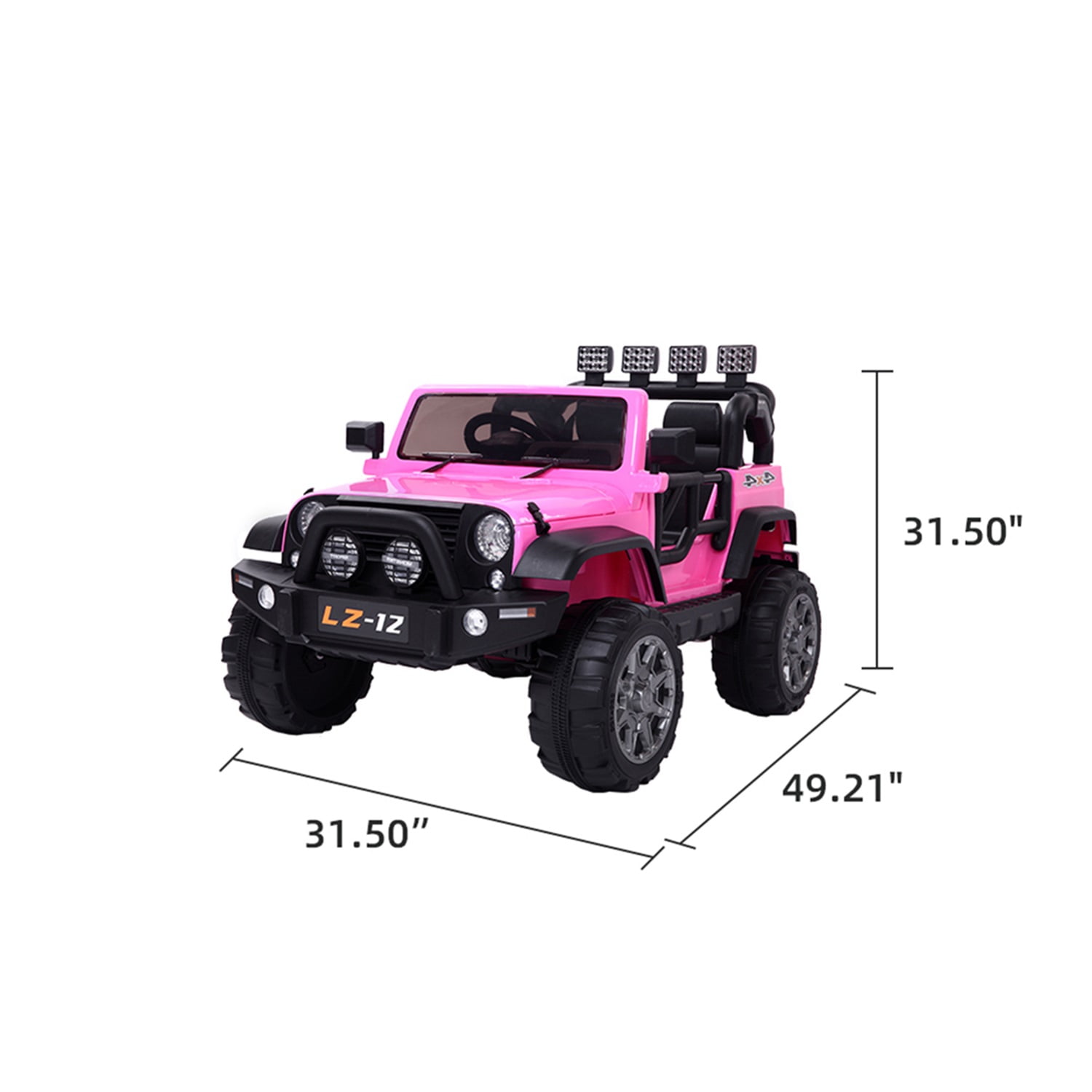 CIPACHO 12V Kids Ride On Car Toy, Electric Jeep Rechargeable Battery 4 mph Remote Control, Pink