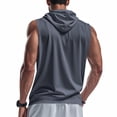 thumbnail image 2 of Fitness Sleeveless Vest Loose Fit Training Hooded Neckline Regular Length, 2 of 9