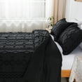thumbnail image 5 of JML Tufted King Comforter Set 3 Pieces, Jacquard Boho Tufts Bedding Set - All Season Duvet and 2 Pillow Shams Bed Sets, Black, 5 of 8