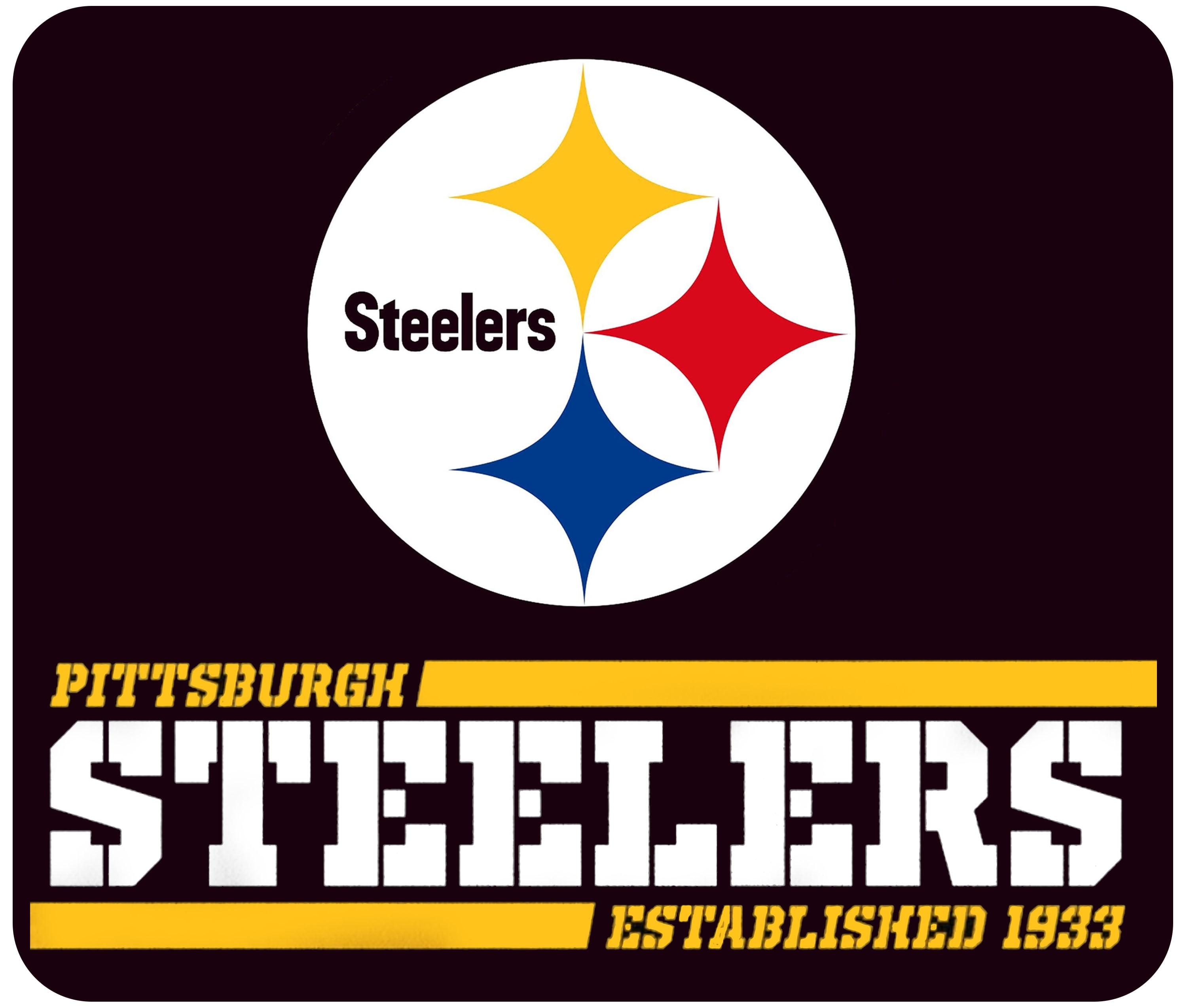 Steelers Football Themed Mouse Pad Standard Size (10" x 8.5") Non