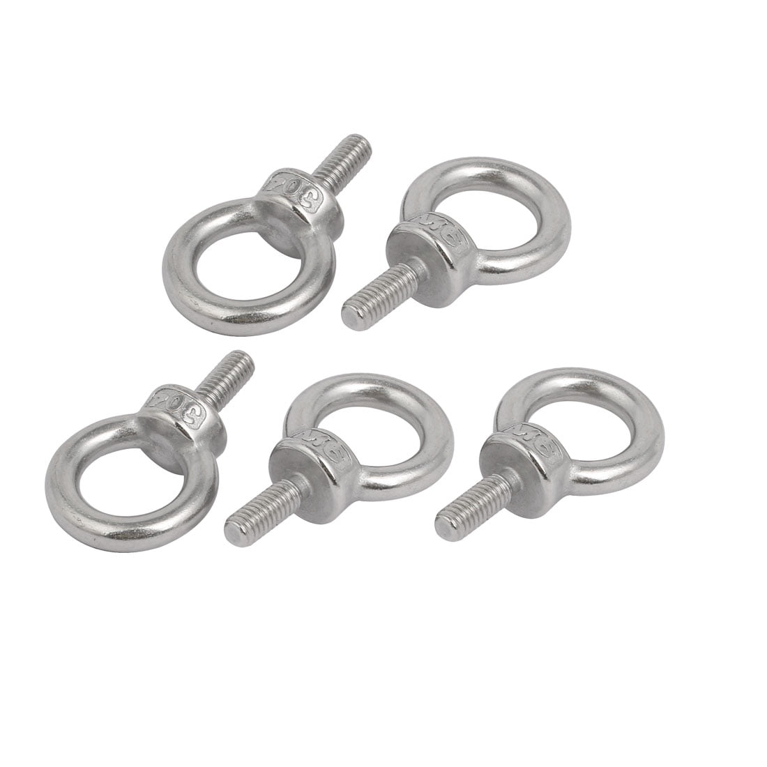 5pcs M6x11mm Thread 16mm Inside Dia 27mm OD 304 Stainless Steel Lifting Eye Bolt