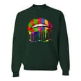thumbnail image 1 of Wild Bobby, Colorful Painted Lip, Streetwear, Unisex Crewneck Graphic Sweatshirt, Forest Green, 4X-Large, 1 of 5