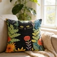 thumbnail image 5 of YiJuHui Cute Animal Print Pillow Cover Floral Cat Design Decorative Throw Pillowcase Soft Plush Velvet for Sofa Couch Living Room Bedroom Home Decor 17.72in, 5 of 6
