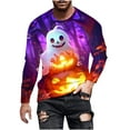 thumbnail image 2 of BiZtdJrK Halloween Shirt for Men Long Sleeve Casual Pullover Tops Novelty 3D Ghost Graphic T shirts Big and Tall Funny Cool Streetwear Deals for Today on Walmart X-Multicolor S, 2 of 5