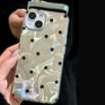 thumbnail image 4 of Polka Dot Water Ripple Laser Phone Case Compatible with iPhone 13 Pro 2021 Retro Classic Trendy Korean Stylish Bling Slim One Piece Cover for Women Girls(iPhone 13pro 6.1") Beige, 4 of 9