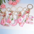 thumbnail image 3 of Llaveros con iniciales de flores secas de A-Z para mujer, colgante de borla de mariposa, adornos para bolsos, llavero de coche, regalos de recuerdo, 3 of 4
