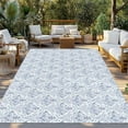 thumbnail image 3 of Fsddascl Blue Boho Outdoor Rug for Patio/Deck/Porch, Non-Slip Large Area Rug 5 x 8 Ft, Middle Century Traditional Floral Pattern Indoor Outdoor Rugs Washable Area Rugs, Reversible Camping Rug Carpet, 3 of 5