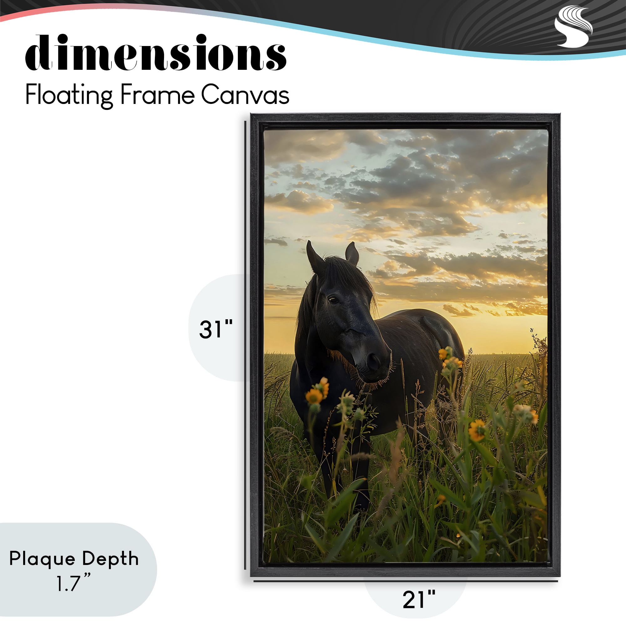 Stupell Industries Standing In Field Of Flowers Black Framed Floater Canvas Wall Art, design by Creative Studio