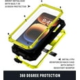 thumbnail image 4 of Case Compatibility with iPhone 16 Pro Max Case 6.9 '' 2024 Heavy Duty Protection Dustproof Rugged Military Grade Metal Built in Screen Protector Kickstand  Phone case (16Pro Max Yellow), 4 of 12