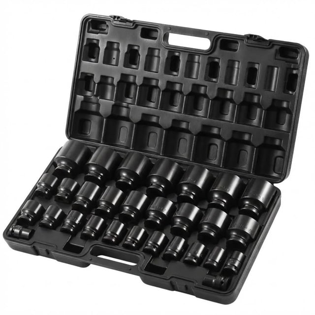 Juego de Dados de Impacto 29 pzas, 3/4" 6 Puntas, CR-MO, Rango SAE 3/4" a 2-1/2", con Estuche