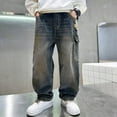 thumbnail image 4 of Boys Pants Durable Boys Cargo Jean Pants Straight Leg Casual Trousers For Kids Fall And Seasonal Comfort Wear Kids Trousers, 4 of 4