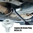 thumbnail image 2 of 2 Pcs M12x1.75 Steel Engine Oil Drain Plug Screw for Chevrolet Silverado 1500 2500 3500 HD Silver Tone, 2 of 7