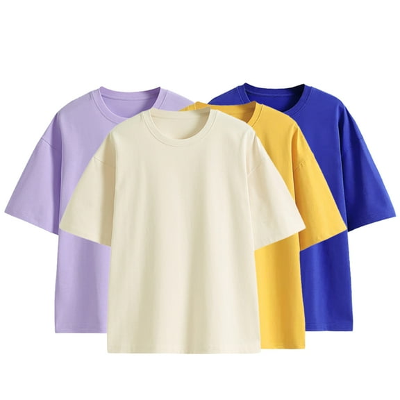 Esaierr Kids Teen Boys Girls Summer T-Shirt Toddler Baby Boys Girls Short Sleeve Loose Cotton Tees Crewneck Boys Girls T-Shirts Solid Tee Shirt ,Sizes 3-14Y