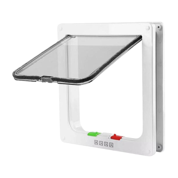 Puerta para mascotas, puerta para gatos, perros pequeños, resistente a la intemperie, fácil de instalar, solapa transparente para mascotas S