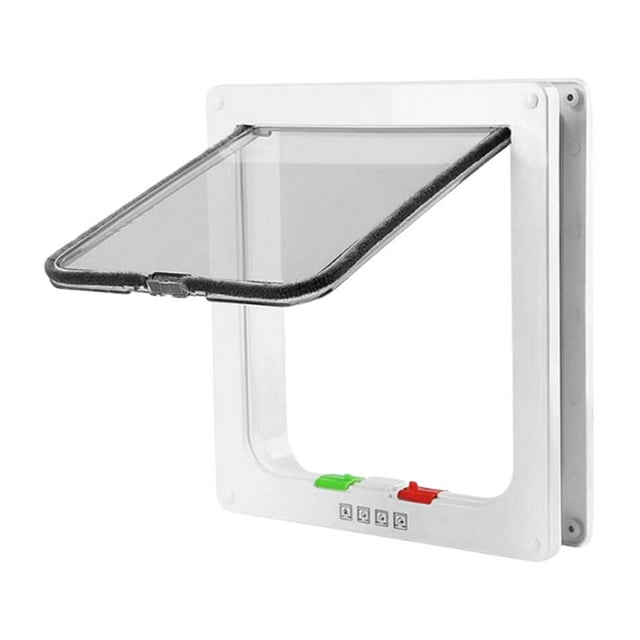 S SERENABLE Porte pour Chien Porte pour Chat à Rabat Facile à Installer, Rabat Transparent, Verrouillage à 4 Positions, Fournitures pour Animaux pour Fenêtre Portes Intérieures Extérieures Mur S
