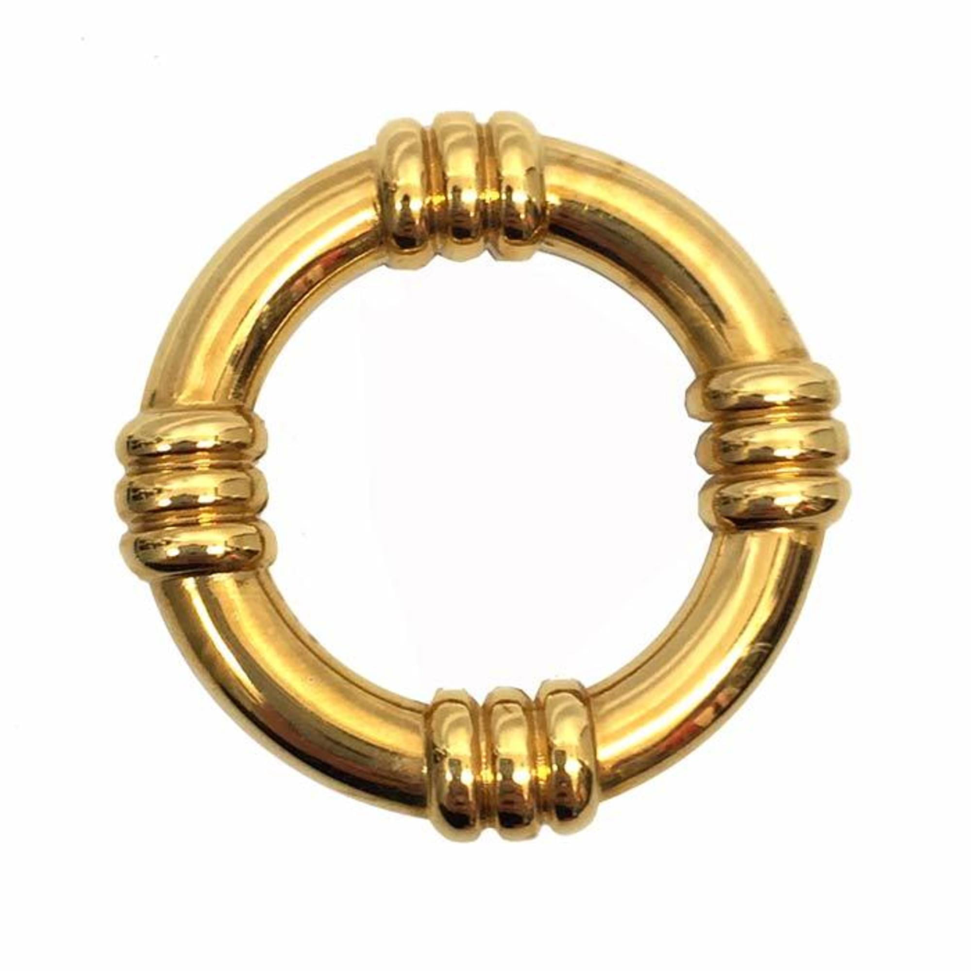 HERMES Logo Jumbo Hook Scarf Ring Gold-Plated Accessory 60MU418