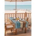 thumbnail image 2 of Outdoor Tablecloth with Umbrella Hole for Patio/Picnic/Party, Western Texas Star Retro Waterproof Table Cloth Rectangle Table Cover Washable, Country Farmhouse Light Blue Brown Wooden (52"x 70"), 2 of 8