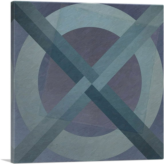 ARTCANVAS Mid-Century Modern X Marks the Spot Canvas Art Print - Size: 36" x 36" (1.50" Deep)