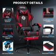 thumbnail image 3 of Hoffree Gaming Chair Massage Game Chair with Footrest and Massage Lumbar Support Ergonomic Computer Chair Height Adjustable with Swivel Seat and Headrest, 3 of 9