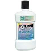 Listerine Whitening Plus Restoring Fluoride Rinse Clean Mint 946 mL (Pack of 2)