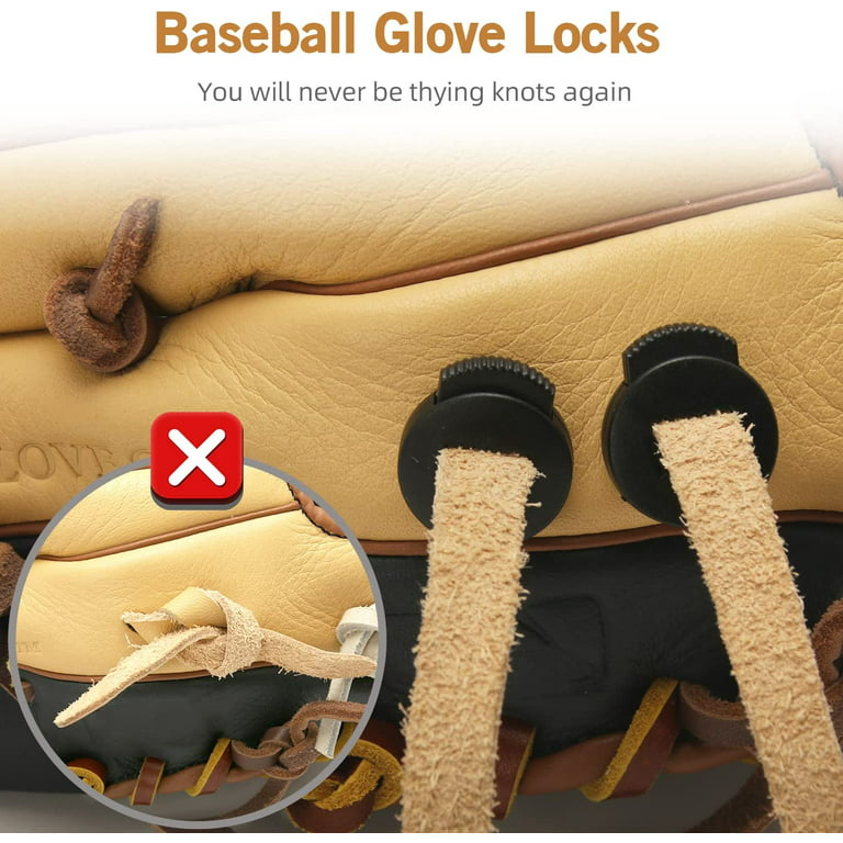 QWLWBU 32 Pcs Glove Locks,Lace Locks for Baseball Glove is Sturdy, No Knot  Required,Strong Elasticity,Suitable for All Glove Baseball Glove