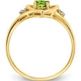 thumbnail image 2 of 14K Yellow Gold Peridot And Diamond Heart Ring (Size 7) Made In India xbs497, 2 of 5