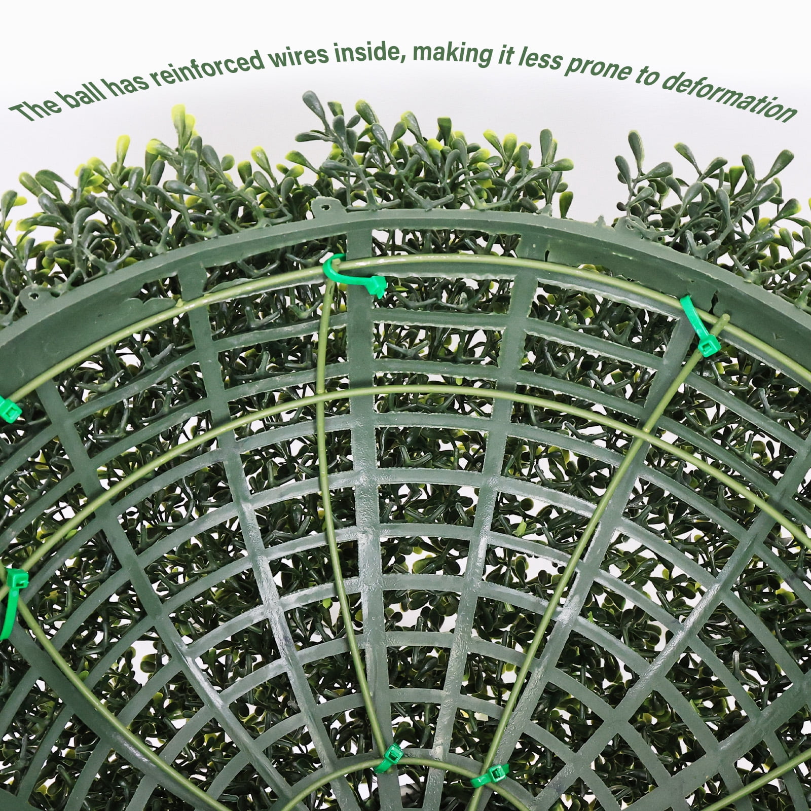 Artificial Topiary Balls, Faux Boxwood Large Green Decorative Spheres for Garden Front Porch Outdoor Decor, Green