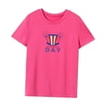 thumbnail image 3 of Camiseta para mujer Verano Regular Fit Ropa Suave Casual Camiseta básica para vacaciones Rosa Rosa, 3 of 7